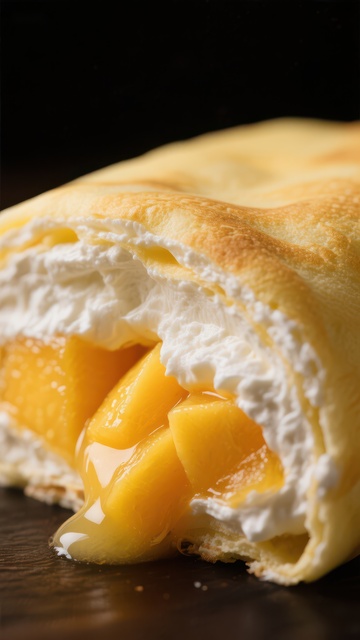 芒果奶油馅饼特写