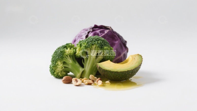 高清大图下载【趣麦麦图】新鲜蔬菜与坚果组合