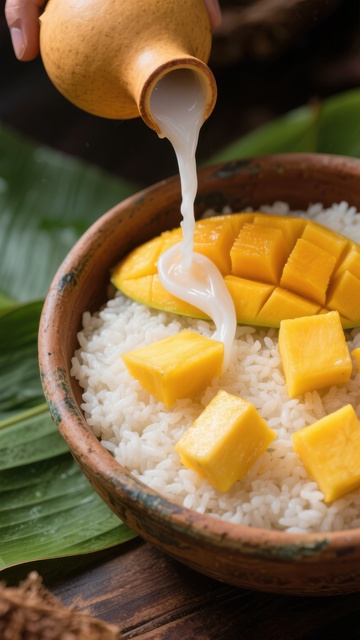 椰奶浇灌芒果糯米饭