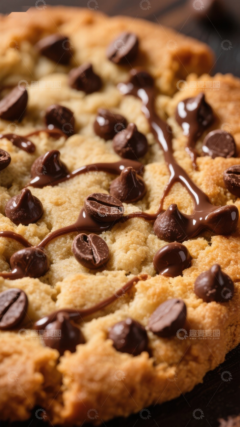 高清大图下载【趣麦麦图】巧克力豆饼干特写