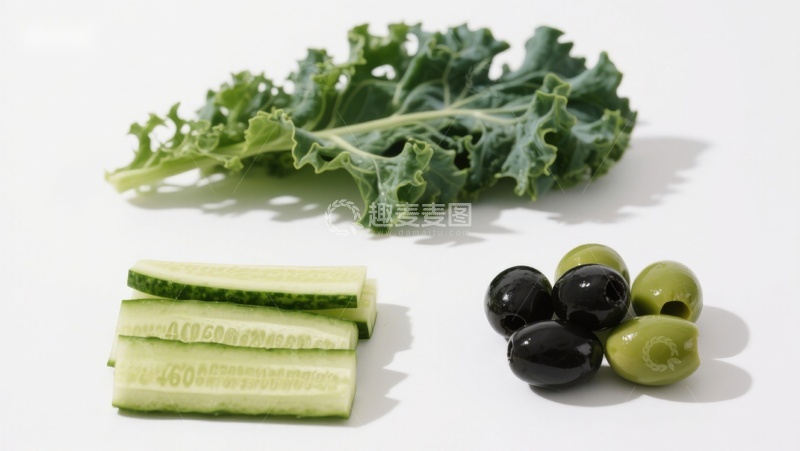 高清大图下载【趣麦麦图】新鲜蔬菜与橄榄特写