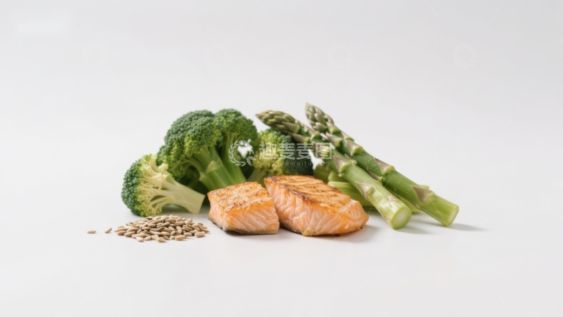 高清大图下载【趣麦麦图】三文鱼与蔬菜食材组合