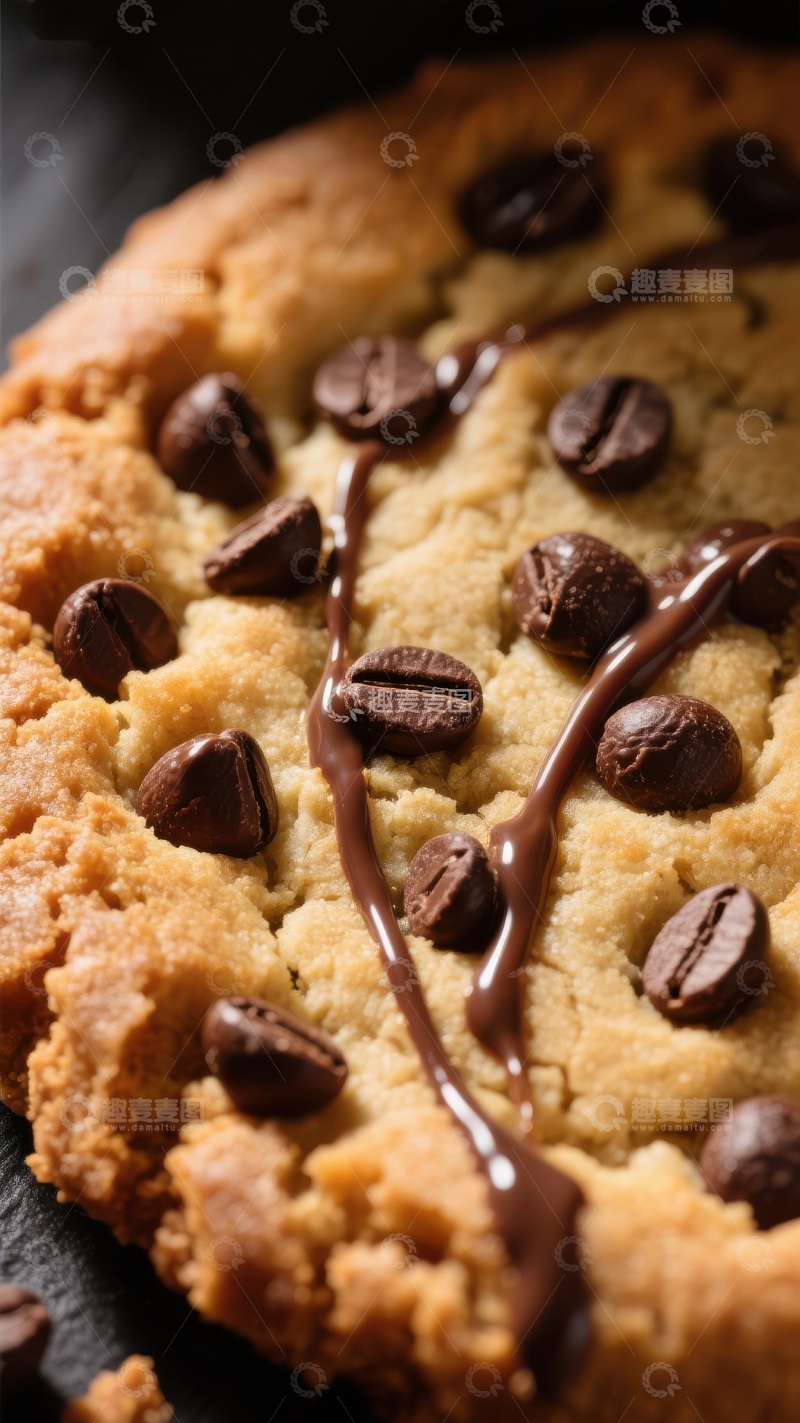 巧克力豆饼干配浓郁巧克力酱