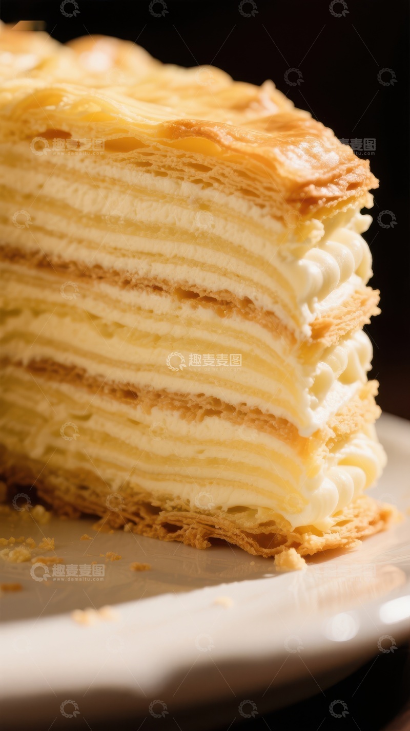 高清大图下载【趣麦麦图】层层叠叠的奶油千层酥