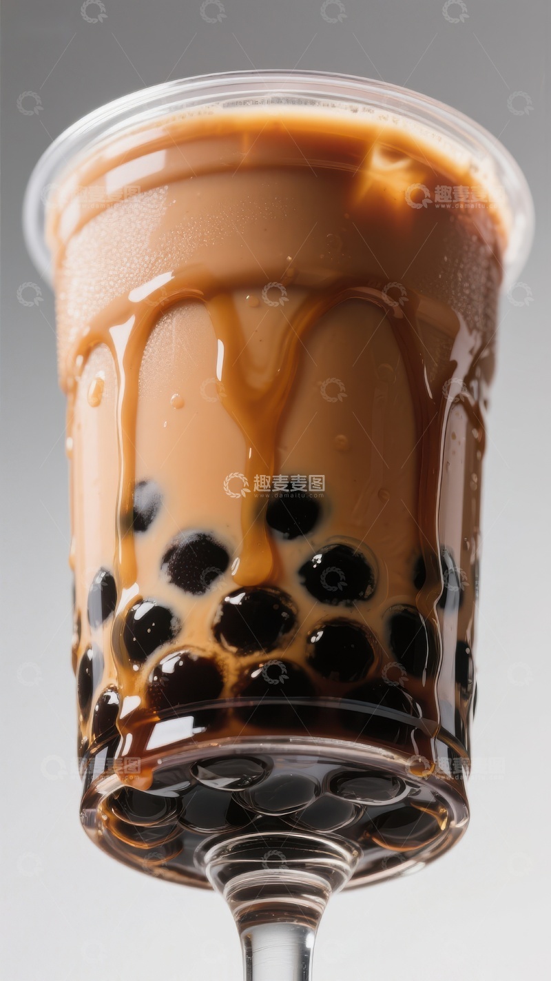 高清大图下载【趣麦麦图】奶茶珍珠杯特写