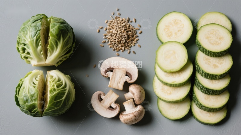 高清大图下载【趣麦麦图】新鲜蔬菜切片摆盘