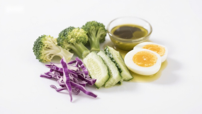 高清大图下载【趣麦麦图】新鲜蔬菜与鸡蛋摆盘