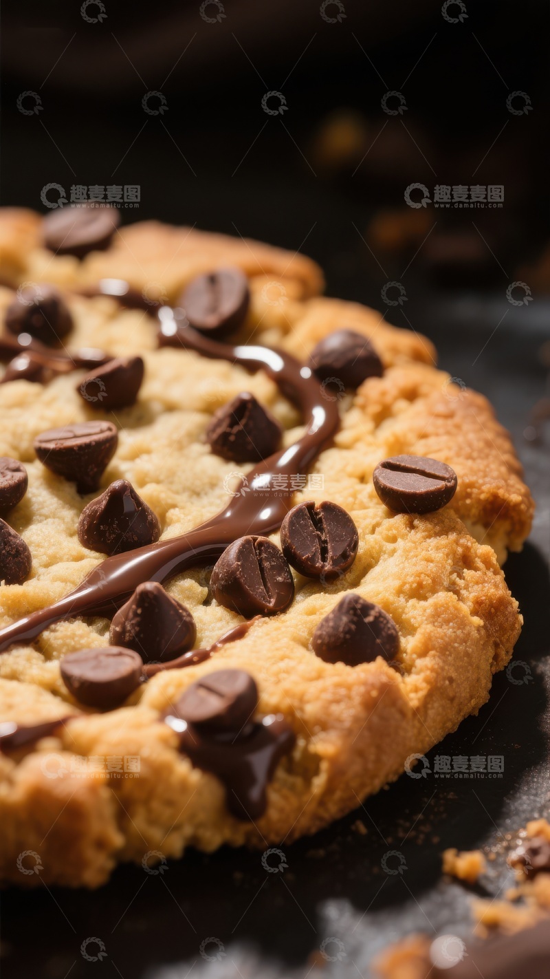 巧克力豆饼干配巧克力酱