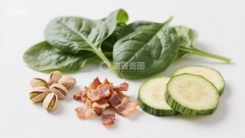 高清大图下载【趣麦麦图】新鲜蔬菜与坚果食材组合