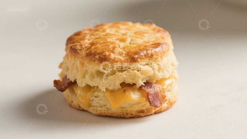 高清大图下载【趣麦麦图】金黄酥脆的芝士培根饼干