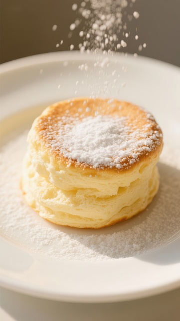 撒糖粉的松饼特写