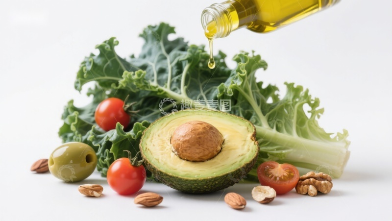 高清大图下载【趣麦麦图】橄榄油浇灌新鲜蔬果