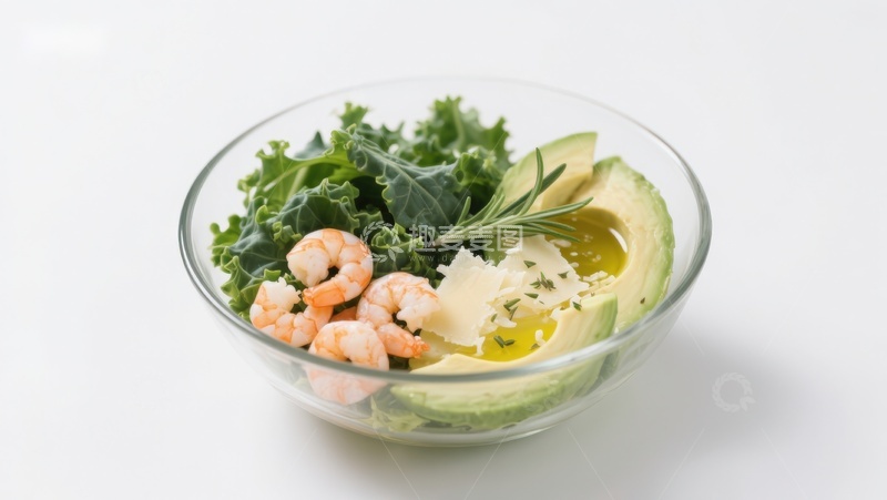 高清大图下载【趣麦麦图】虾仁牛油果沙拉碗