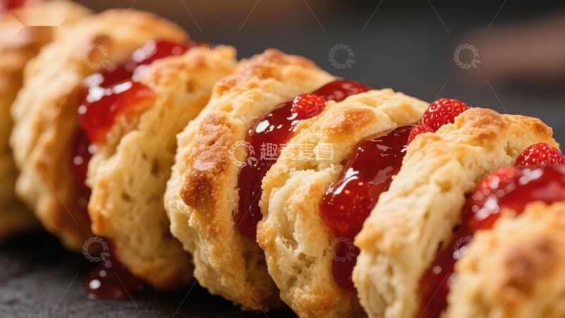 高清大图下载【趣麦麦图】新鲜出炉的果酱饼干