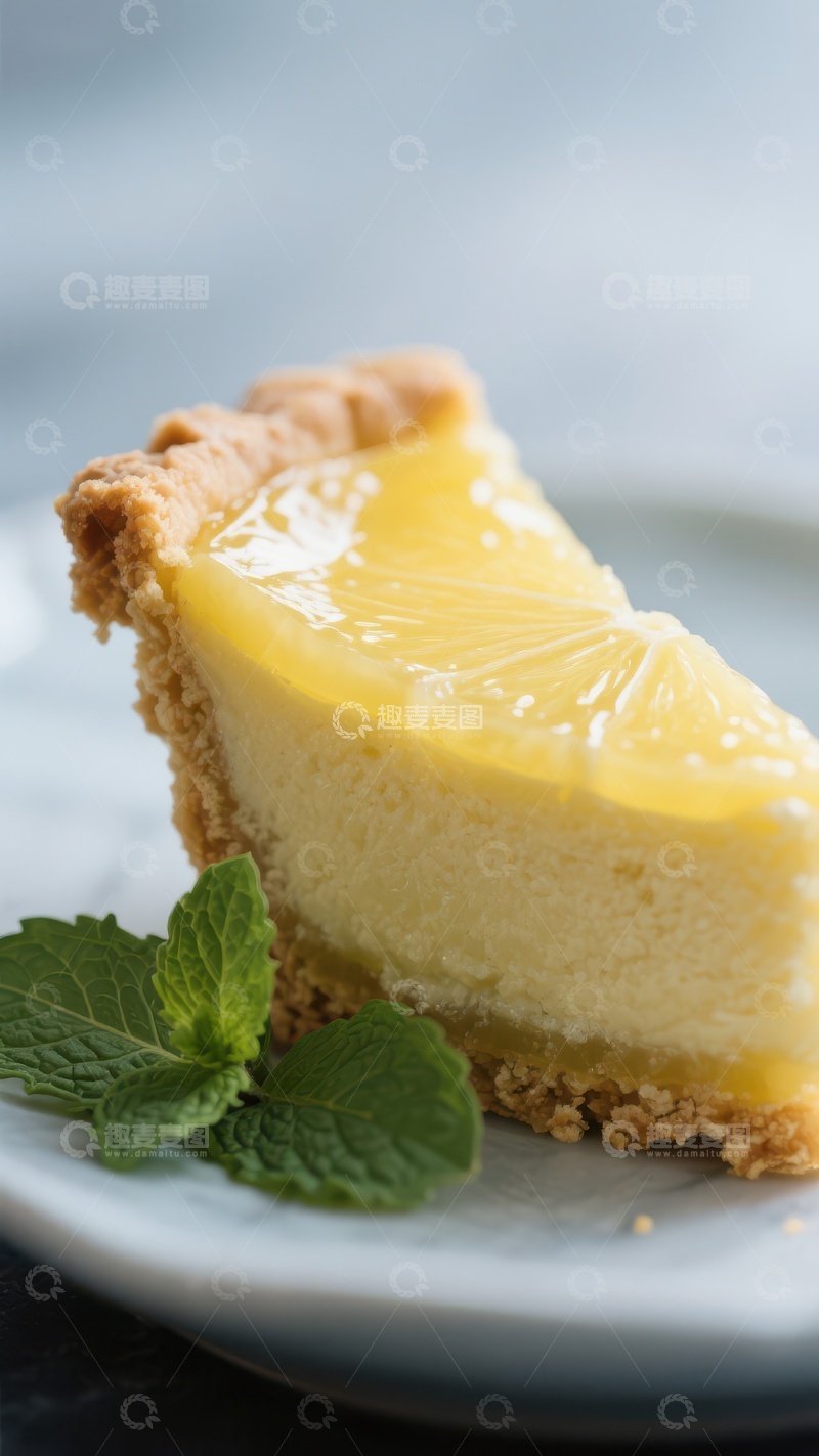 高清大图下载【趣麦麦图】柠檬芝士蛋糕切片