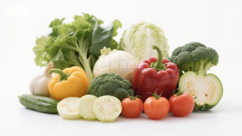 高清大图下载【趣麦麦图】新鲜蔬菜组合展示