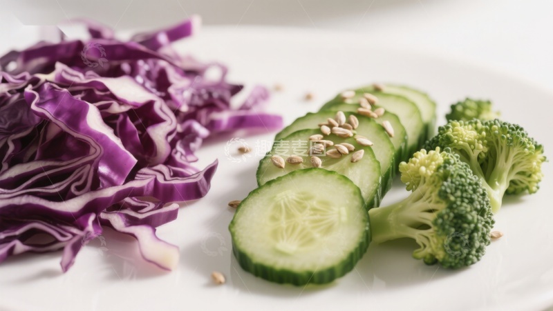 高清大图下载【趣麦麦图】切好的紫甘蓝黄瓜西兰花