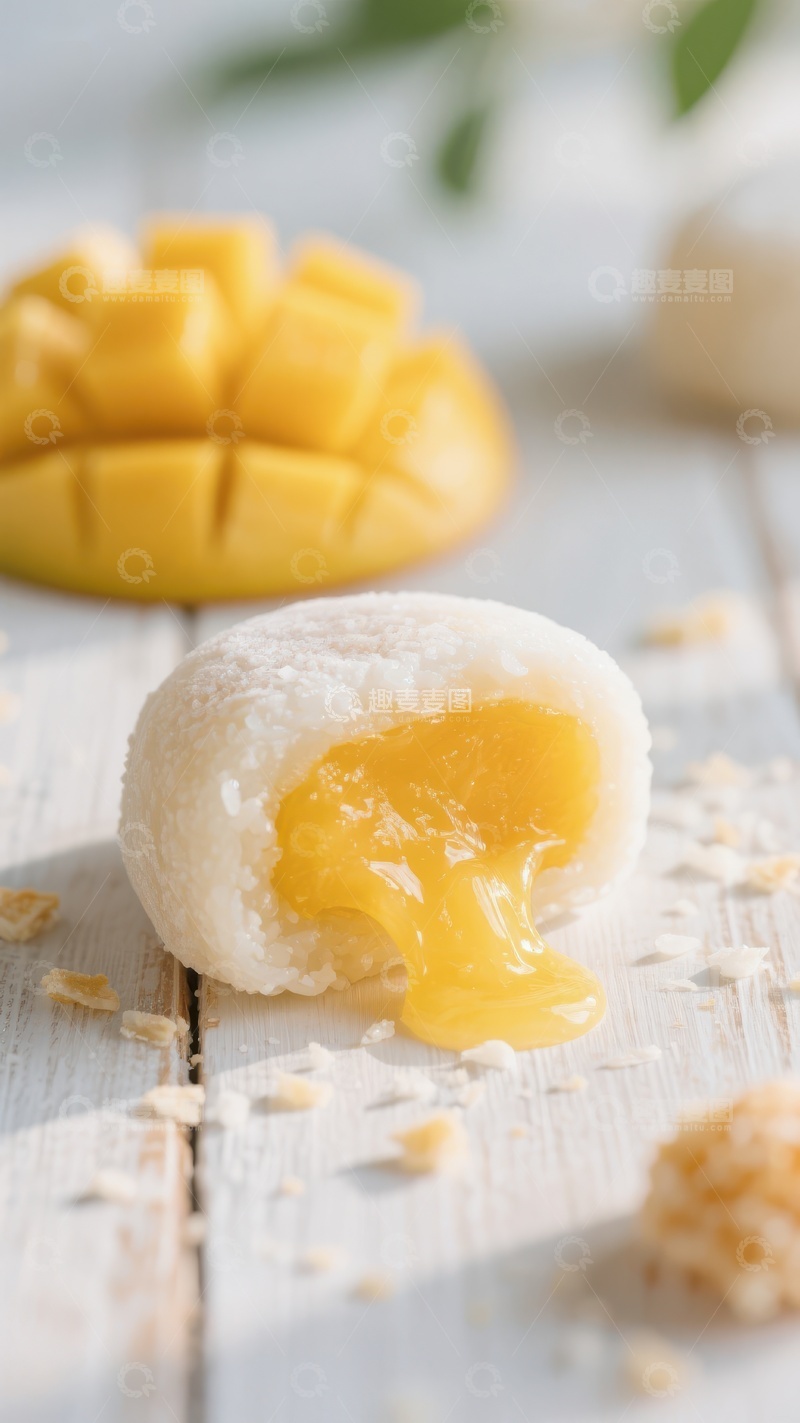 高清大图下载【趣麦麦图】芒果流心糯米糍，甜蜜爆浆