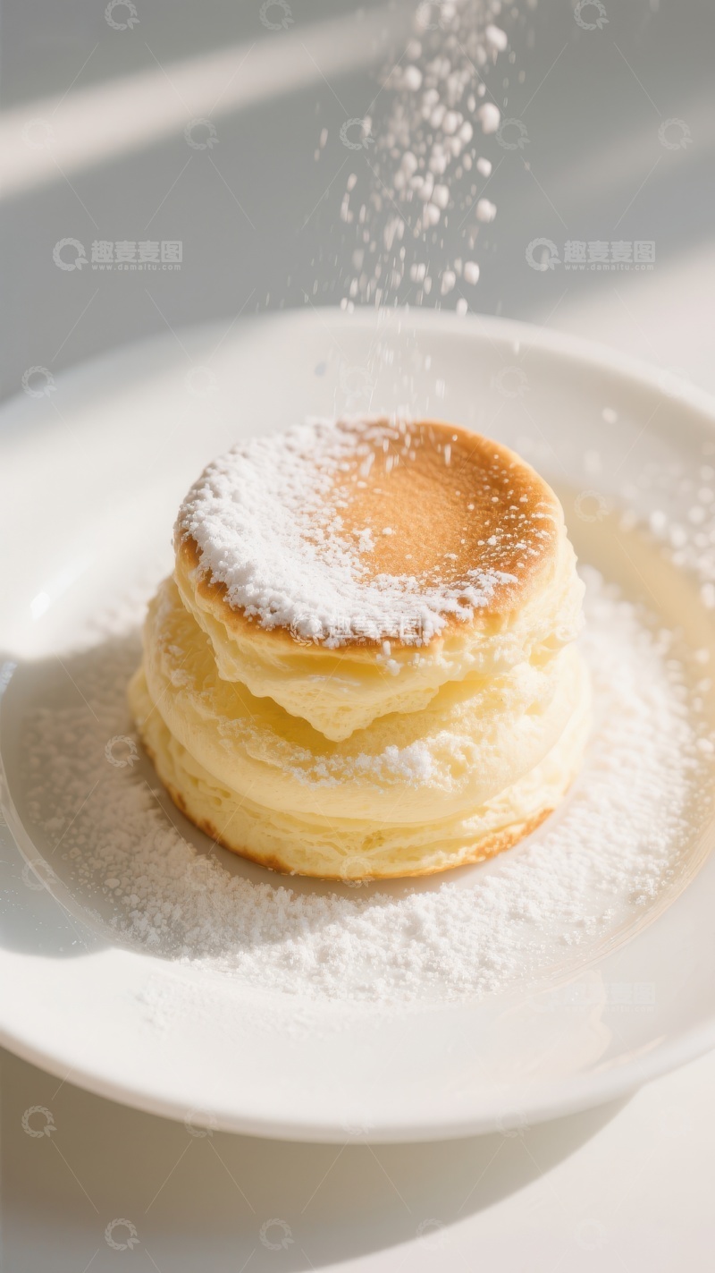 高清大图下载【趣麦麦图】撒糖粉的松饼堆