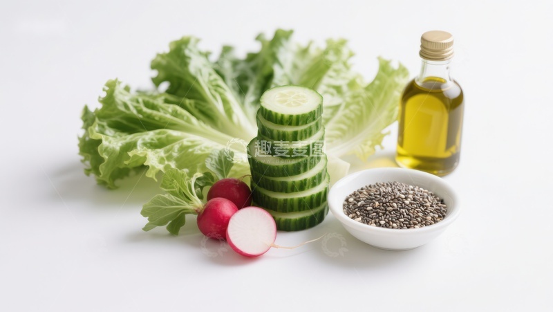 高清大图下载【趣麦麦图】新鲜蔬菜与调味料组合
