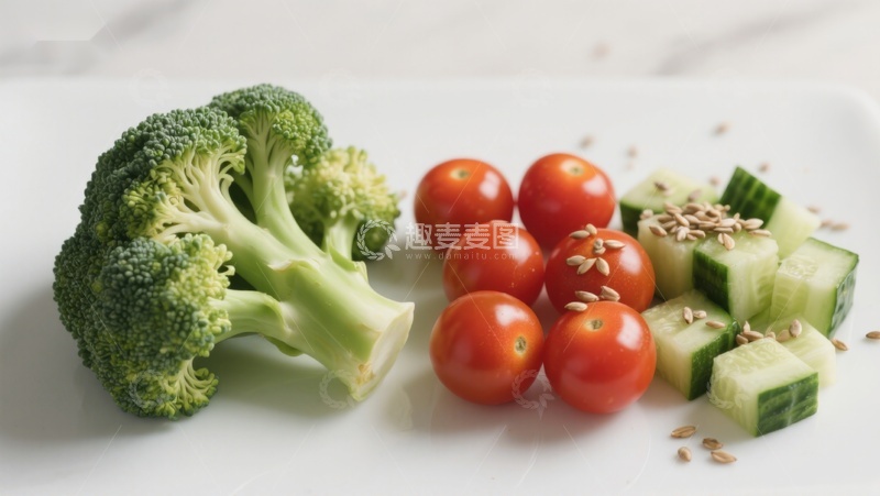 高清大图下载【趣麦麦图】新鲜蔬菜组合摆盘