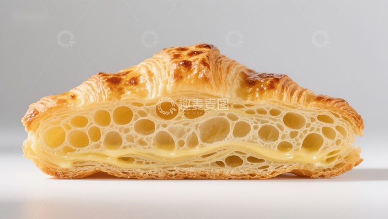 高清大图下载【趣麦麦图】酥皮糕点的横截面特写