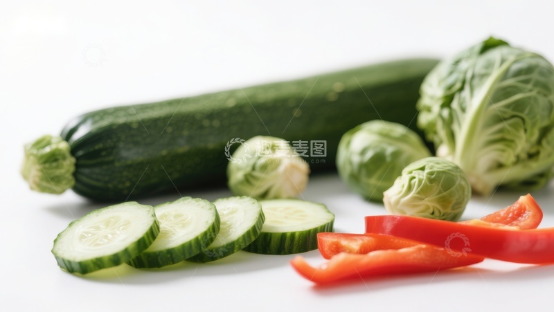 高清大图下载【趣麦麦图】新鲜蔬菜切片摆拍