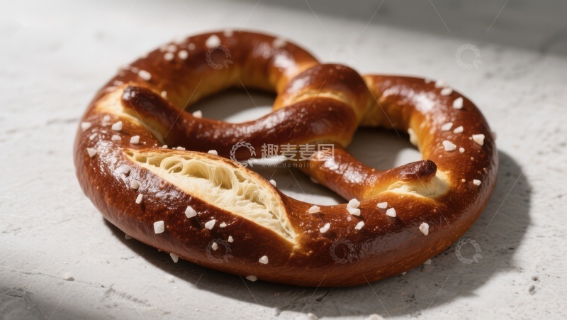 高清大图下载【趣麦麦图】金黄酥脆的椒盐软 Pretzel