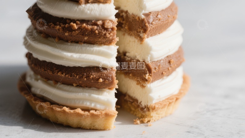 高清大图下载【趣麦麦图】奶油夹心饼干塔