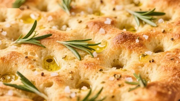 香草橄榄油面包特写