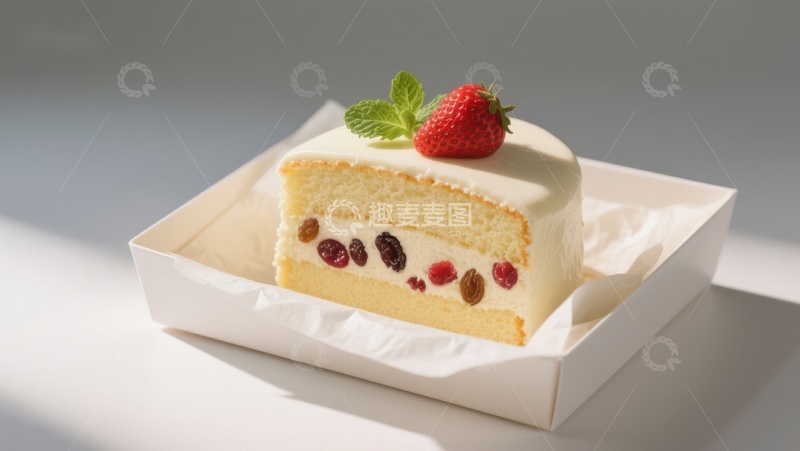 高清大图下载【趣麦麦图】奶油草莓蛋糕切片