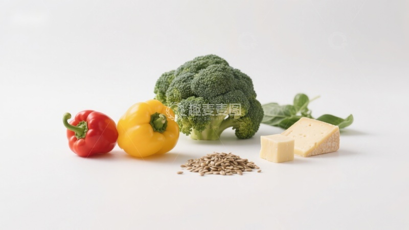 高清大图下载【趣麦麦图】新鲜蔬菜与奶酪食材展示