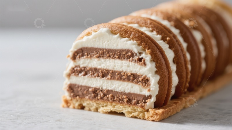 高清大图下载【趣麦麦图】层次分明的奶油夹心蛋糕