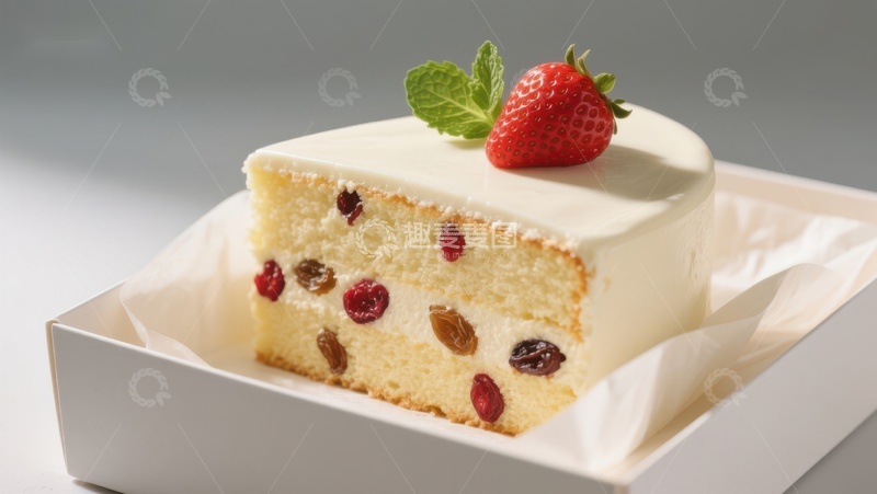 高清大图下载【趣麦麦图】草莓奶油蛋糕切片