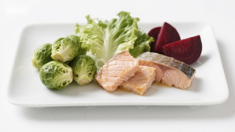 高清大图下载【趣麦麦图】三文鱼配蔬菜摆盘