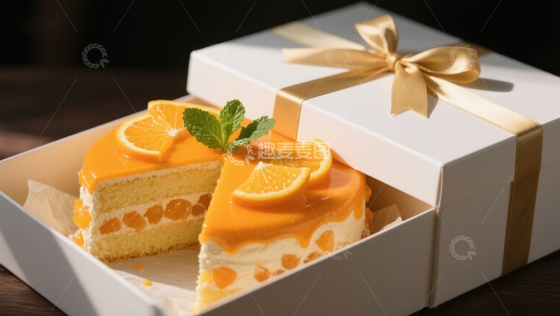 高清大图下载【趣麦麦图】橙香奶油蛋糕礼盒
