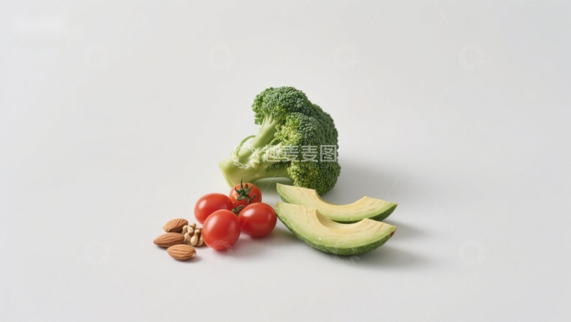 高清大图下载【趣麦麦图】新鲜蔬菜与坚果组合