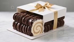 巧克力卷蛋糕，精美礼盒包装