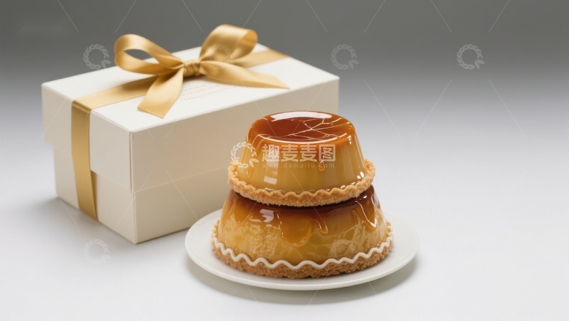 高清大图下载【趣麦麦图】焦糖布丁与礼盒