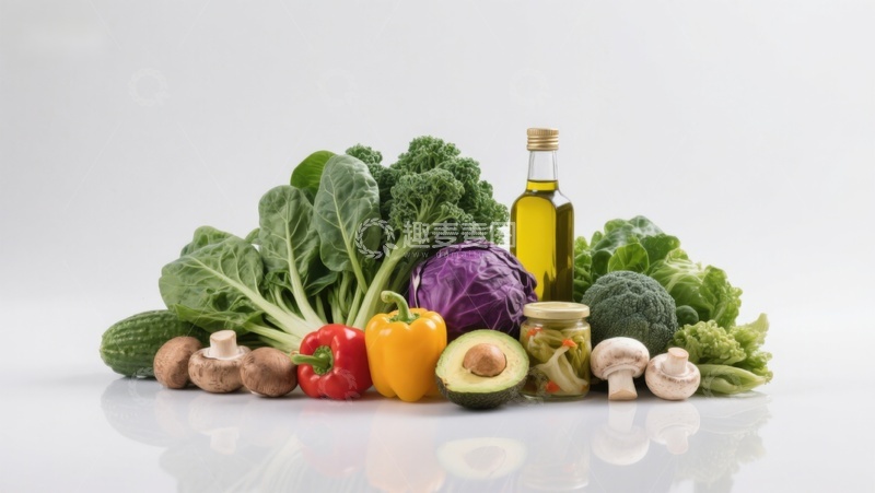 高清大图下载【趣麦麦图】新鲜蔬菜与橄榄油组合