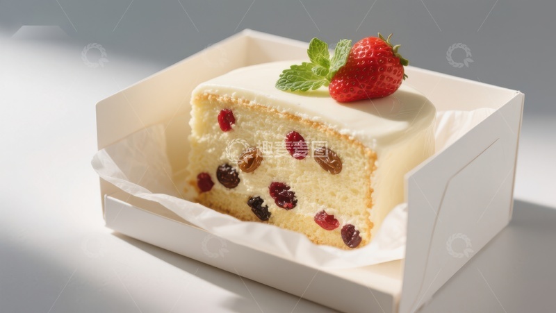 高清大图下载【趣麦麦图】草莓奶油蛋糕切片