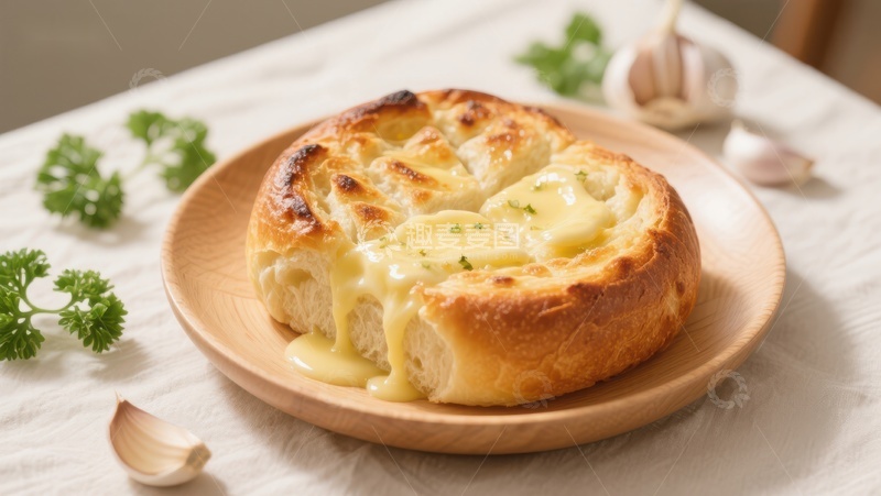 高清大图下载【趣麦麦图】芝士面包，金黄酥脆