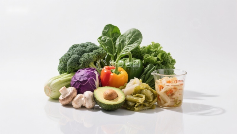 高清大图下载【趣麦麦图】-新鲜蔬菜与健康食材组合