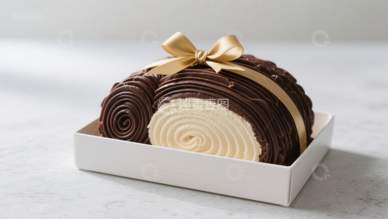 高清大图下载【趣麦麦图】巧克力奶油蛋糕卷