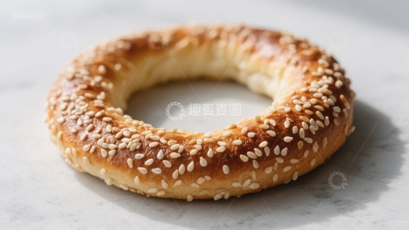 高清大图下载【趣麦麦图】芝麻面包圈特写