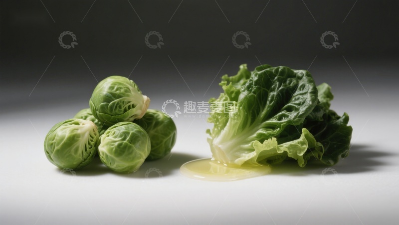 高清大图下载【趣麦麦图】卷心菜与生菜静物展示