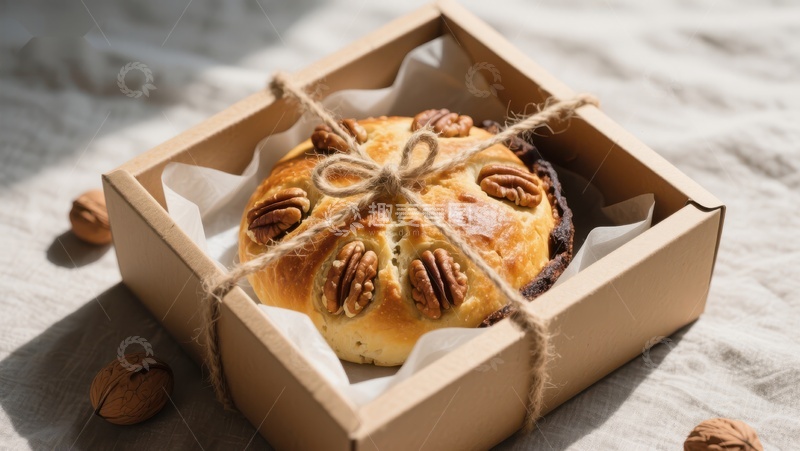 高清大图下载【趣麦麦图】坚果面包礼盒