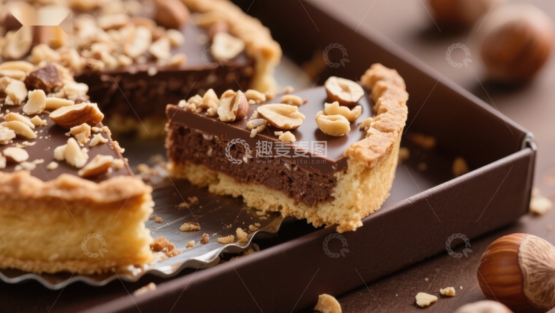 高清大图下载【趣麦麦图】巧克力榛子馅饼，美味甜点