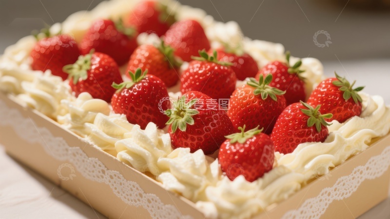 高清大图下载【趣麦麦图】草莓奶油蛋糕