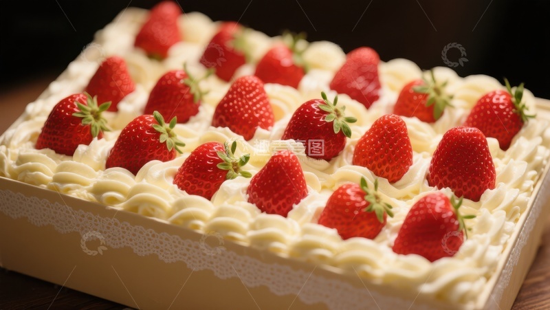 高清大图下载【趣麦麦图】草莓奶油蛋糕